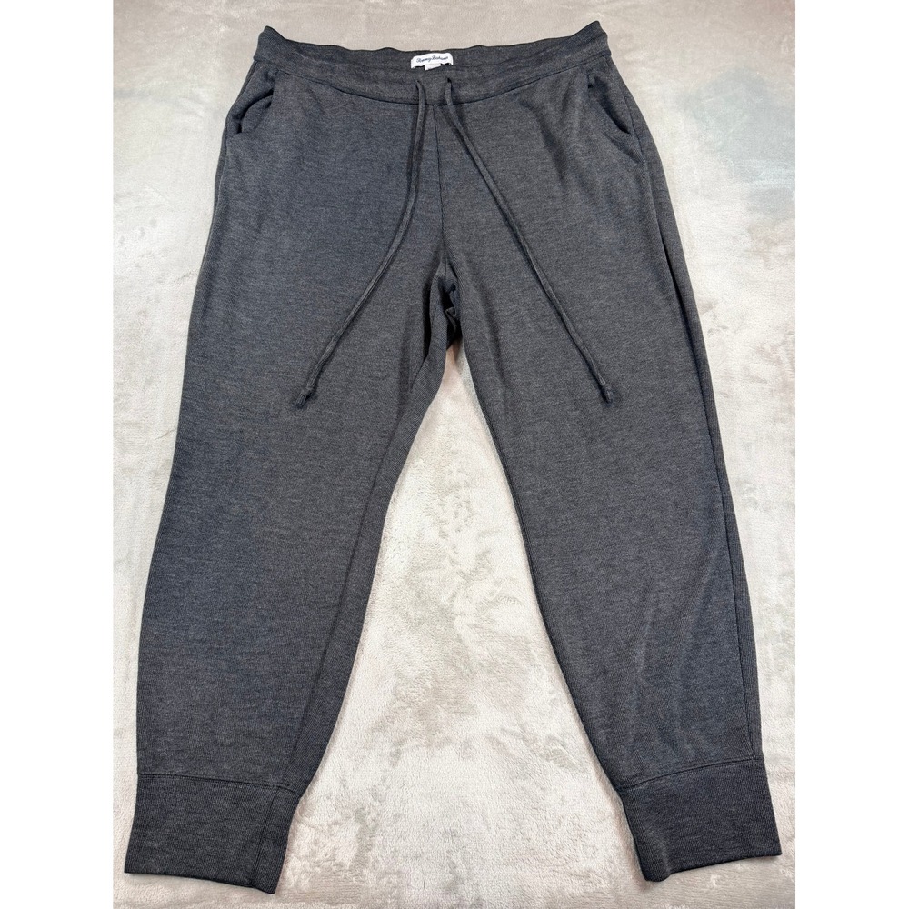 Tommy‎ Bahama Mens Jogger Pants Charcoal Gray Knit Drawstring XL